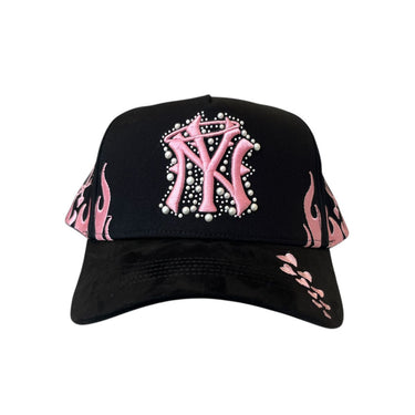 GORRA 31 HATS NEW YORK PERLAS WITH LOVE V/C UNITALLA NEGRO ROSA