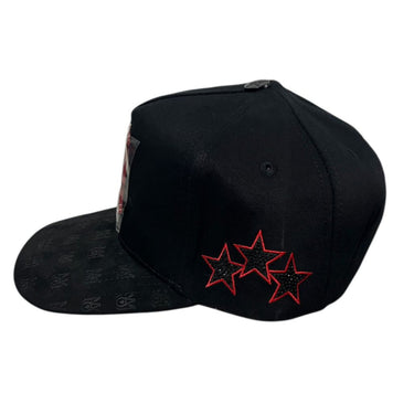 GORRA BIGG BOSS AMIRI PLACA ROJO V/C NEGRO UNITALLA