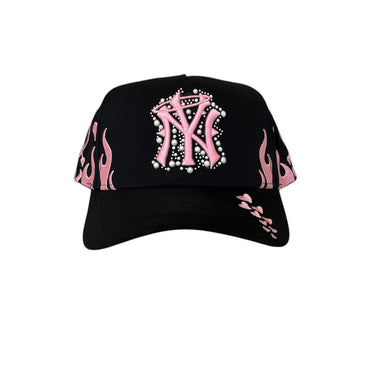 GORRA 31 HATS NEW YORK PERLAS WITH LOVE V/C UNITALLA NEGRO ROSA